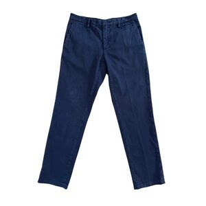 PRADA MEN'S SLIM-FIT COTTON CHINO TROUSERS NAVY IT 46